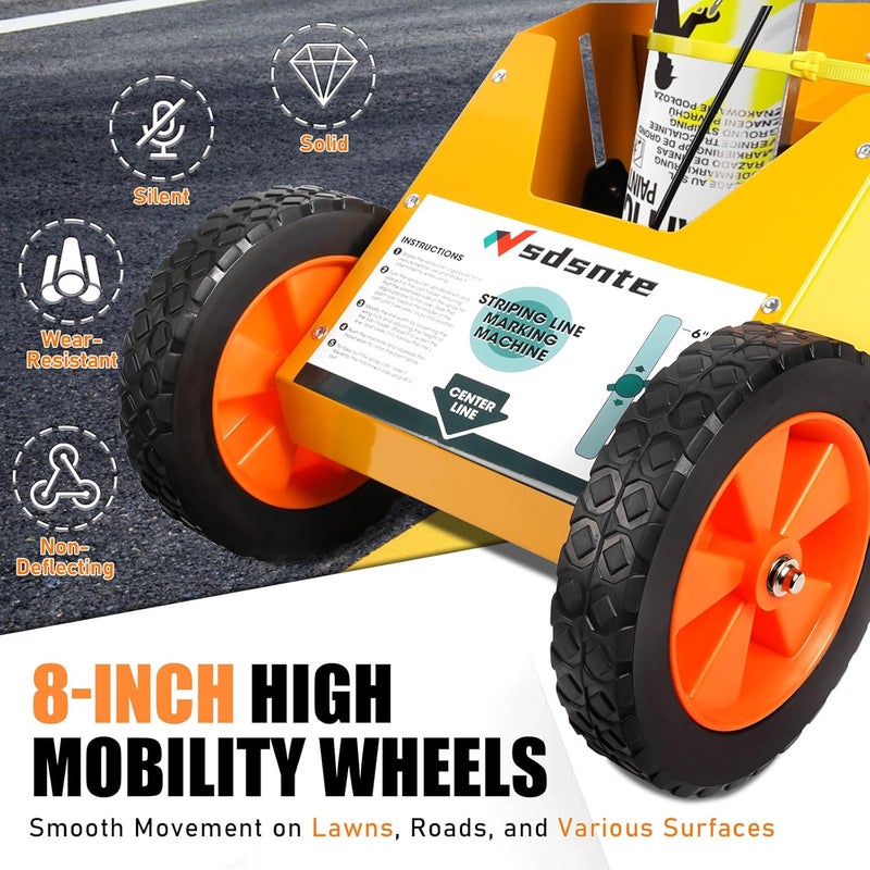 SDSNTE 2 in 1 Detachable Parking Striping Line Marking Machine and Marking Paint Wand - Image 4
